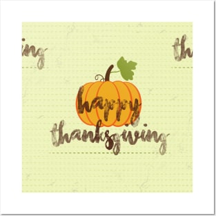 Happy Thanksgiving pumpkin Posters and Art